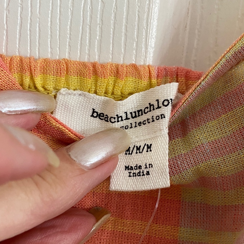 Beachlunchlounge Multicolor Madras Plaid Linen Maxi Dress in Yellow, Coral, Pink - Picture 8 of 12